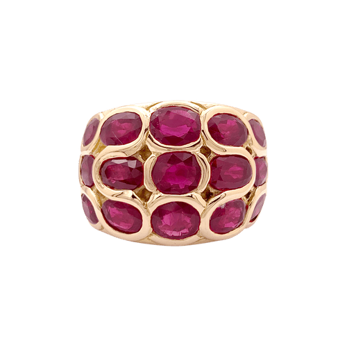 Bague 53 Bague or jaune et rubis. 58 Facettes 34681