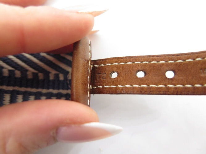Collier bracelet HERMES rival caval collier de chien cuir barenia toile  rare 58 Facettes 266051
