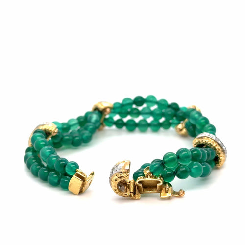 Bracelet Van Cleef & ARPELS - Bracelet or jaune Chrysoprase et diamants 58 Facettes 1.0000409/1