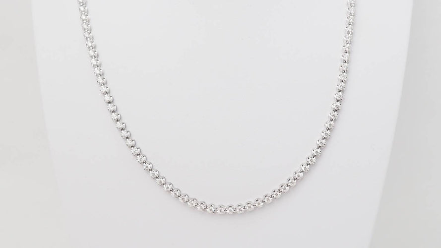 Collier 44.5 Collier rivière en or blanc et diamants 58 Facettes 32532