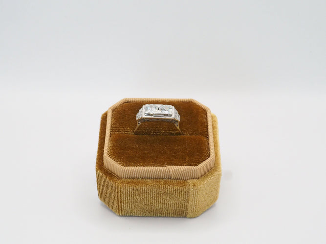 Bague 57 Bague Art Déco Platine Diamants 58 Facettes 4530