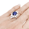 Bague 51.5 Bague navette or blanc, saphir et diamants 58 Facettes 34508