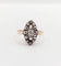 Bague 54 Bague marquise antique en or rose 18k et argent, diamant et diamants roses 58 Facettes A06417