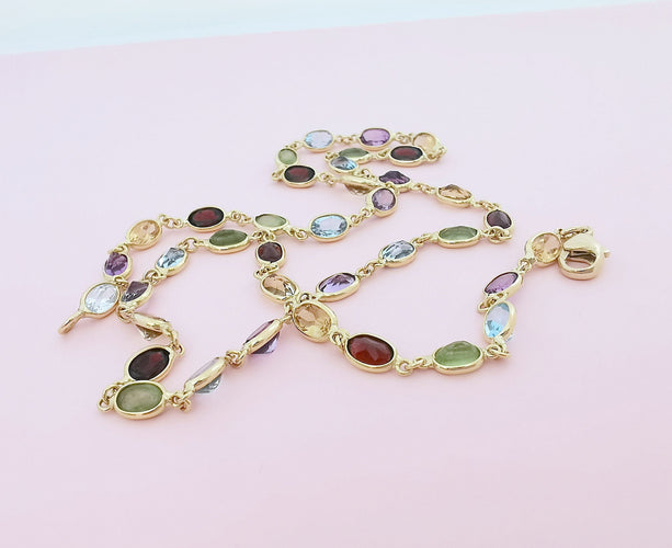 Collier de Pierres fines Or Jaune 18 K 58 Facettes AA 1692