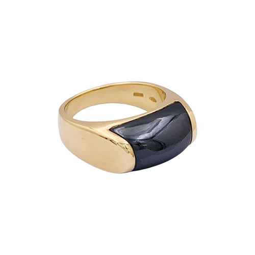 Bague 51 Bague Bulgari, "Tronchetto", or jaune et hématite. 58 Facettes 35004