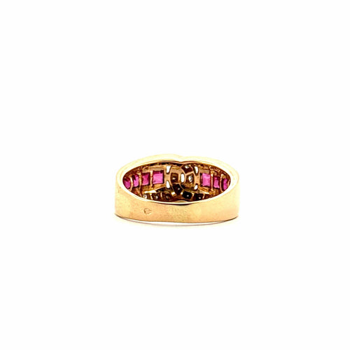 Bague 52 Bague or jaune rubis et diamants 58 Facettes