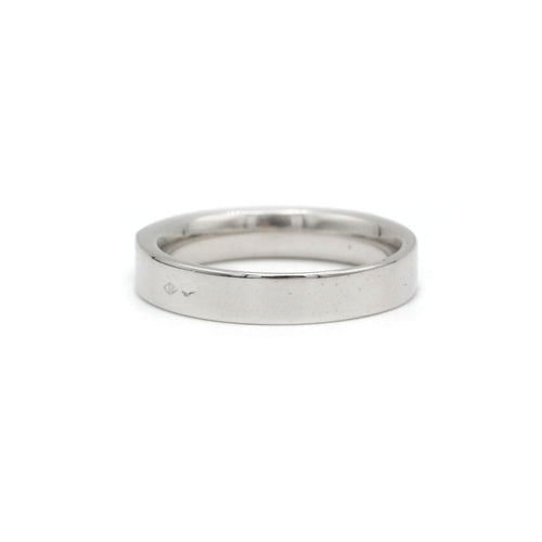 Bague 55 Demi alliance - Or blanc et diamants 58 Facettes 1084
