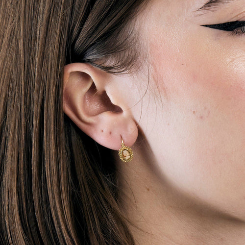 Boucles d'oreilles Paire de boucles d'oreilles Camée or jaune 58 Facettes LP905/BET