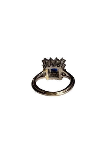 Bague 47 Bague or gris platine saphir diamants 58 Facettes