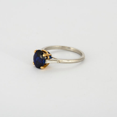 Bague 55 MELLERIO - Bague platine, or jaune, saphir et diamants 58 Facettes J1PT666-0000