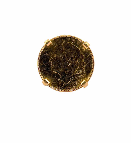 Bague 53 Bague pièce de 10 francs Suisse Helvetia 1922 58 Facettes