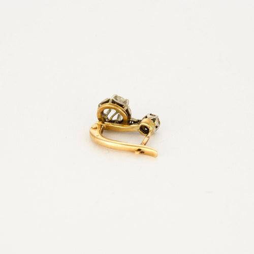Boucles d'oreilles Boucles d'oreilles dormeuses en or jaune et or blanc, diamants 58 Facettes GU200