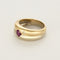 Bague 52,5 Bague double jonc en or jaune et or gris, rubis et diamants 58 Facettes VER0120