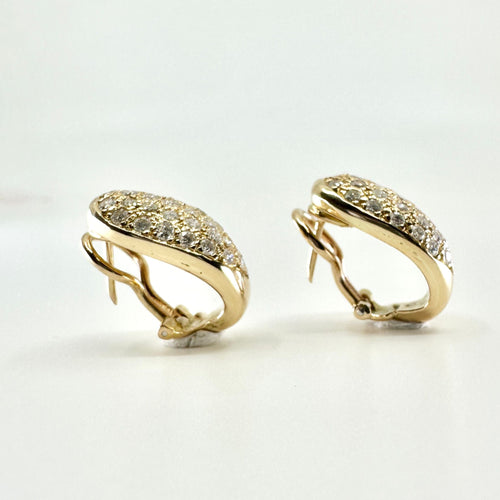 Boucles d'oreilles BOUCLES D'OREILLES PAVAGE DIAMANTS OR JAUNE 18K 58 Facettes 0