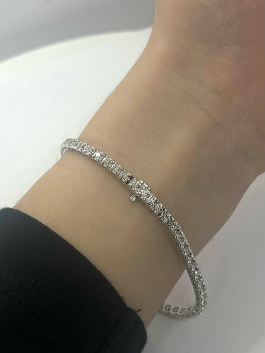 Bracelet Bracelet Rivière or blanc et diamants 1,1 ct 58 Facettes 00056301