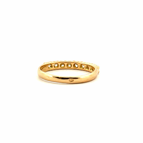 Bague 55 Demi alliance en diamants or jaune 58 Facettes