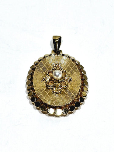 Pendentif Médaillon Photo Or rose et Perle 58 Facettes