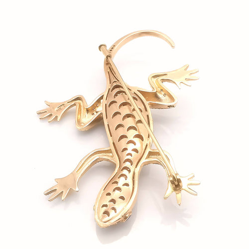 Broche Broche salamandre Or rose Diamants 6.94 ct 58 Facettes
