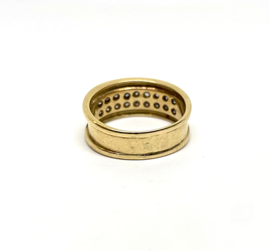 Bague 57 Bague jonc or jaune diamants 0,72ct 58 Facettes