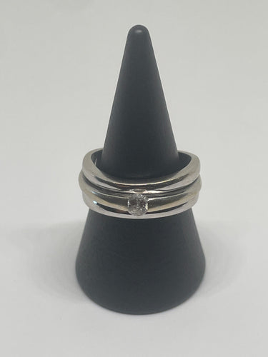 Bague Bague jonc 2 ors sertie d’un diamant de 0,2 carat 58 Facettes
