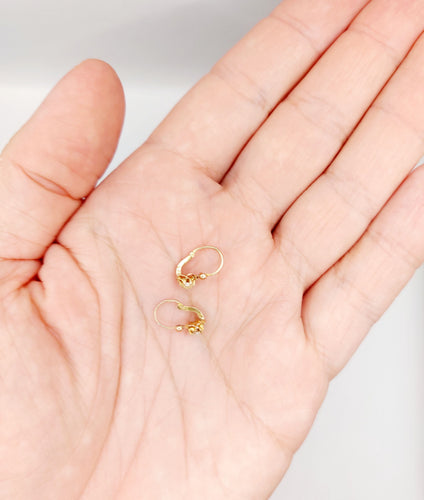 Boucles d'oreilles Petites Dormeuses or rose, perle (circa 1900) 58 Facettes A06037