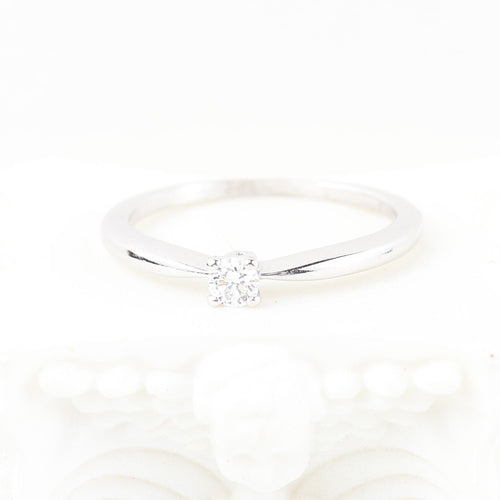 Bague 48 Suárez - Bague solitaire en or blanc 18k et diamant naturel 58 Facettes 133716A