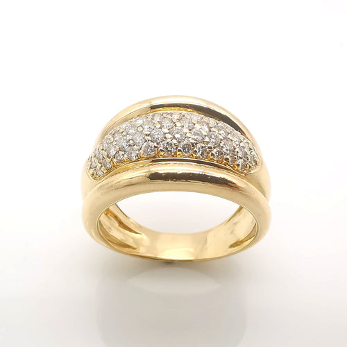 Bague 62 Bague en or jaune diamants 58 Facettes