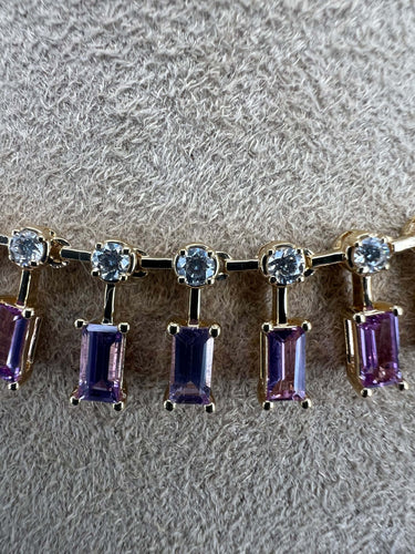 Collier Pink Sapphire & Diamond choker necklace 58 Facettes NECK-462