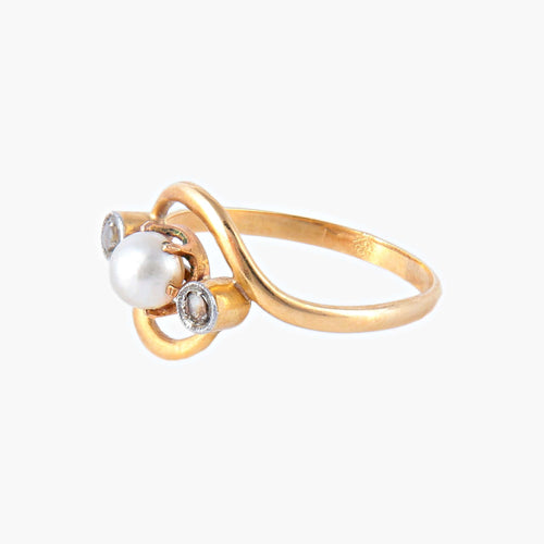 Bague 54 Bague Perle Diamants 58 Facettes