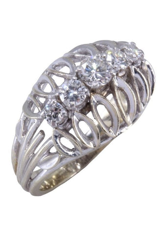 Bague 53 Bague jarretière années '50 diamants 58 Facettes 086201