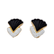 Boucles d'oreilles Clips d'oreilles vintage, or jaune, onyx, diamants. 58 Facettes 34718