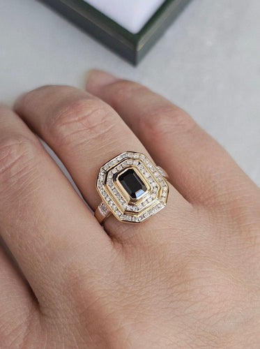 Bague 54 Bague Saphir et Diamants 58 Facettes 394