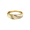 Bague 56 Bague jonc en or jaune, or gris et nacre 58 Facettes SAI0556