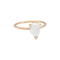 Bague 53 Solitaire jaune 750/000, diamant poire taille ancienne. 58 Facettes 34658