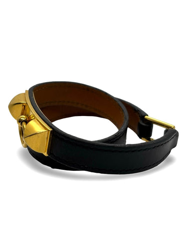 Bracelet Bracelet double tour Hermès Rivale plaqué or 58 Facettes 1170