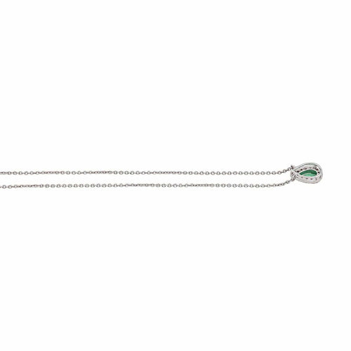 Collier Collier Or blanc Emeraude, Diamant 58 Facettes 4765736RV