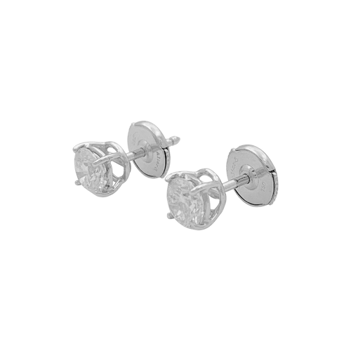 Boucles d'oreilles Puces d'oreilles or blanc 750/000, diamants. 58 Facettes 34762