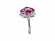 Bague 57 Bague en or blanc 4  rubis taillés en coeur  et pavage de diamants 58 Facettes 7825 A