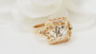 Bague 54 Bague ajourée en or jaune et diamants 58 Facettes 32422