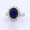 Bague 56 Bague en or blanc avec saphir et diamants 58 Facettes