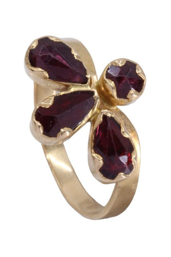 Bague 57 BAGUE ANCIENNE GRENATS DE PERPIGNIAN 58 Facettes 083421
