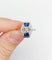 Bague 54 Bague marquise art deco or blanc 18k et platine ornée de diamants taille roses et de saphir calibrés dans une monture géométrique 58 Facettes A04970
