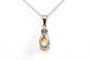 Pendentif Pendentif contemporain or blanc, opale et diamant 58 Facettes 21757