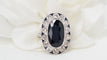 Bague 50 Bague pompadour en platine, saphir et diamants 58 Facettes 32363
