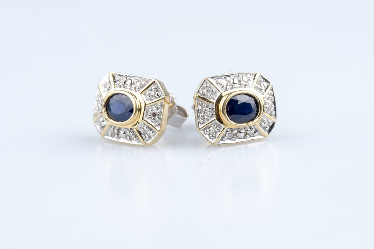 Boucles d'oreilles Boucles d’oreilles saphirs et diamants en or jaune 18k, 0,68 ct 58 Facettes BOSADOC583-107