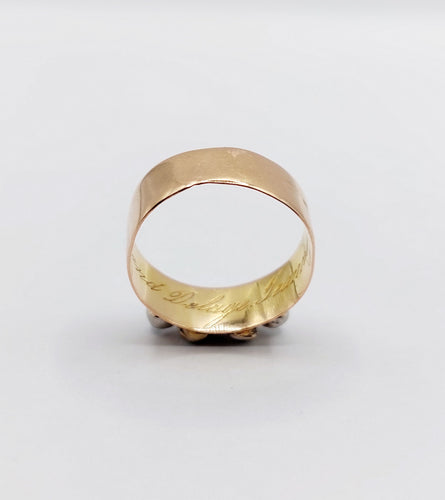 Bague 51.5 Bague jonc victorienne or rose 18k diamants taille ancienne (circa 1897) 58 Facettes A06142