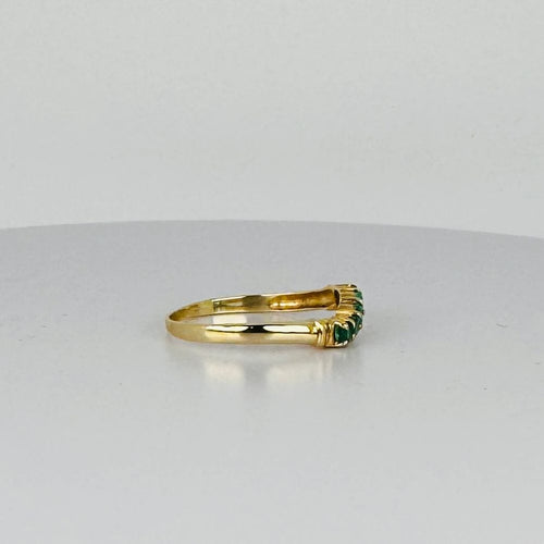 Bague Bague vintage en or jaune avec émeraudes 58 Facettes 2505008