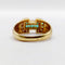 Bague 59 Bague tank style art deco or 18k émeraude calibrées et diamants taille brillants 58 Facettes A05364