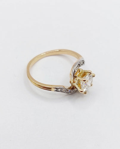Bague 54.5 Bague tourbillon antique en or 18k et platine, diamant taille ancienne 1,35 ct 58 Facettes A06442