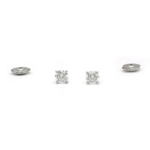 Boucles d'oreilles Puces D'Oreilles - Or Et Diamants 58 Facettes 230212R